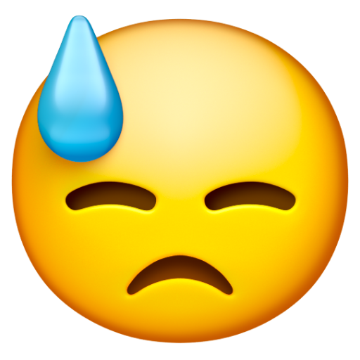 Emoji Mặt chán nản với mồ hôi 😓 dạng 3D