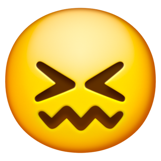 Emoji Mặt xấu hổ 😖 dạng 3D