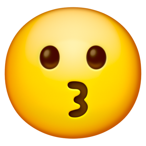 Emoji Mặt hôn 😗 dạng 3D