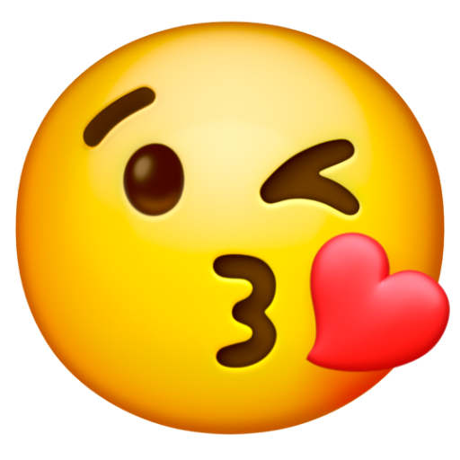 Emoji Mặt đang hôn gió 😘 dạng 3D