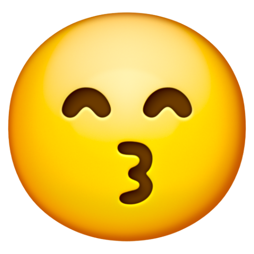 Emoji Mặt hôn mắt cười 😙 dạng 3D