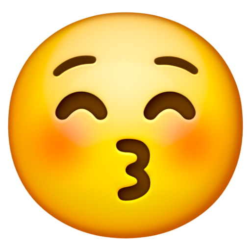Emoji Mặt hôn mắt nhắm 😚 dạng 3D