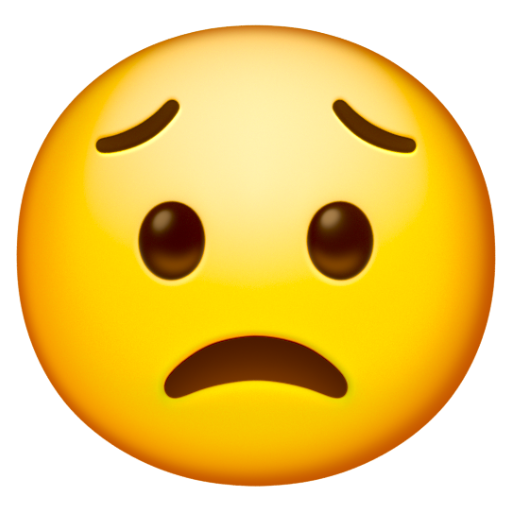 Emoji Mặt lo lắng 😟 dạng 3D