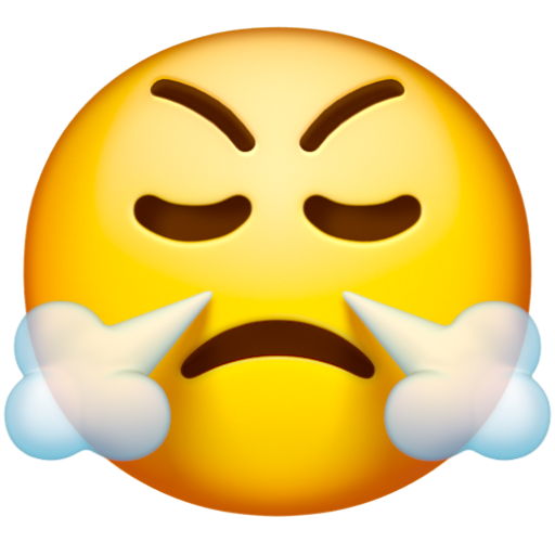 Emoji Mặt có mũi đang phì hơi 😤 dạng 3D