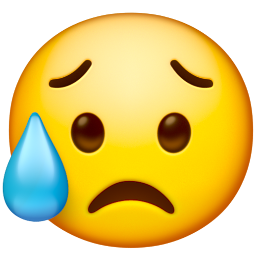 Emoji Mặt thất vọng nhưng nhẹ nhõm 😥 dạng 3D