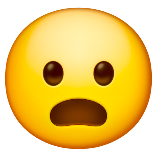 Emoji Mặt cau miệng há 😦 dạng 3D