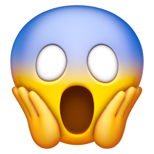 Emoji Mặt la hét kinh hãi 😱 dạng 3D