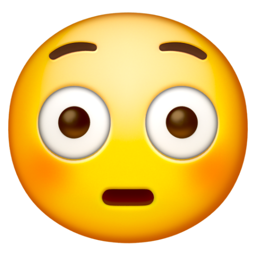 Emoji Mặt đỏ ửng 😳 dạng 3D