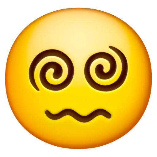 Emoji Mặt có đôi mắt xoắn ốc 😵‍💫 dạng 3D
