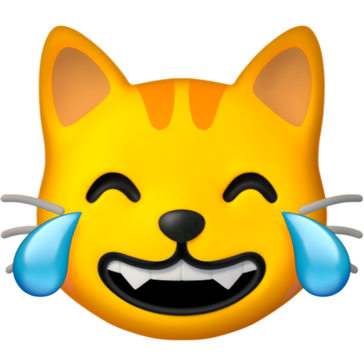Emoji Mặt mèo có nước mắt vui sướng 😹 dạng 3D
