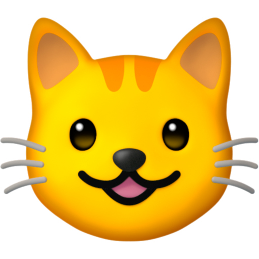 Emoji Mặt mèo cười tươi 😺 dạng 3D