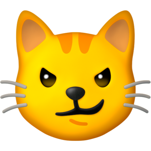 Emoji Mặt mèo cười gượng 😼 dạng 3D