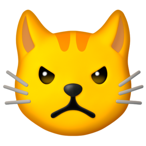 Emoji Mặt mèo hờn dỗi 😾 dạng 3D
