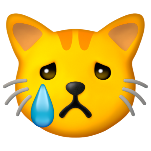 Emoji Mặt mèo đang khóc 😿 dạng 3D