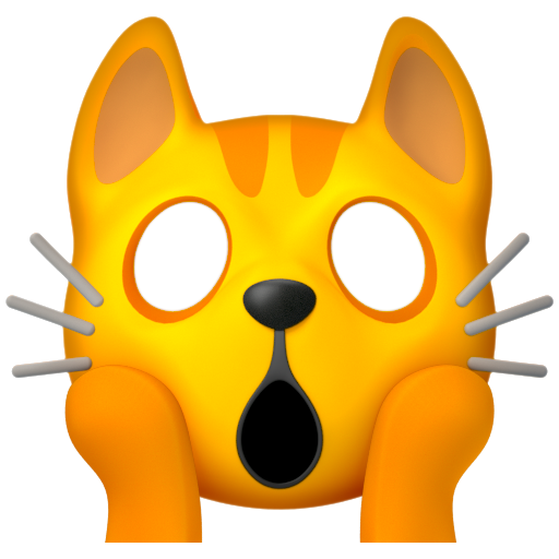 Emoji Mặt mèo mệt lử 🙀 dạng 3D