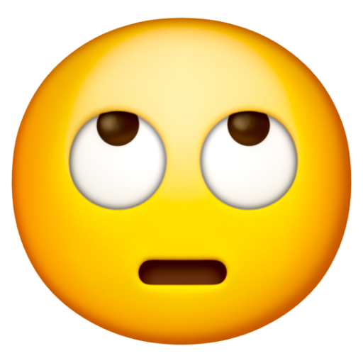 Emoji Mặt có mắt đu đưa 🙄 dạng 3D
