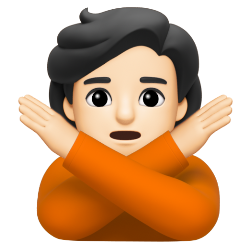 Emoji Người ra hiệu phản đối: màu da sáng 🙅🏻 dạng 3D