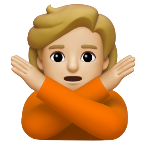 Emoji Người ra hiệu phản đối: màu da sáng trung bình 🙅🏼 dạng 3D