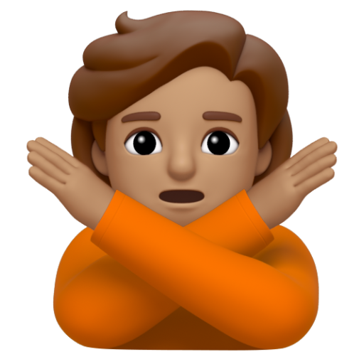 Emoji Người ra hiệu phản đối: màu da trung bình 🙅🏽 dạng 3D