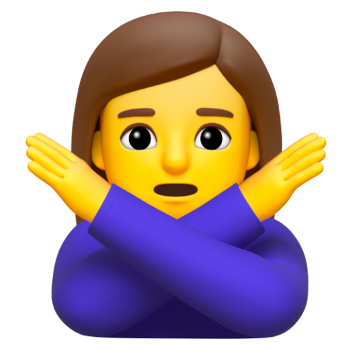 Emoji Người phụ nữ ra hiệu phản đối 🙅‍♀ dạng 3D