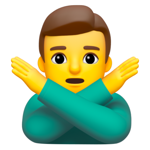 Emoji Người đàn ông ra hiệu phản đối 🙅‍♂ dạng 3D