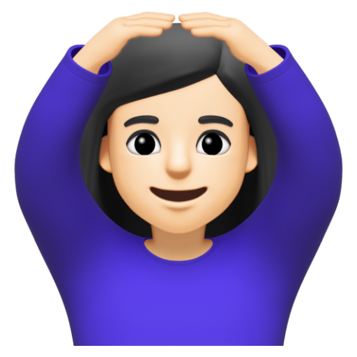 Emoji Người phụ nữ ra hiệu đồng ý: màu da sáng 🙆🏻‍♀ dạng 3D