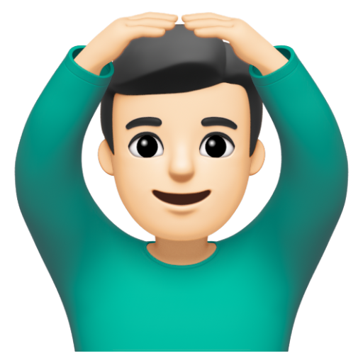 Emoji Người đàn ông ra hiệu đồng ý: màu da sáng 🙆🏻‍♂ dạng 3D
