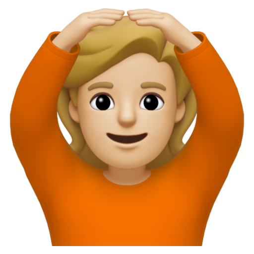 Emoji Người ra hiệu đồng ý: màu da sáng trung bình 🙆🏼 dạng 3D