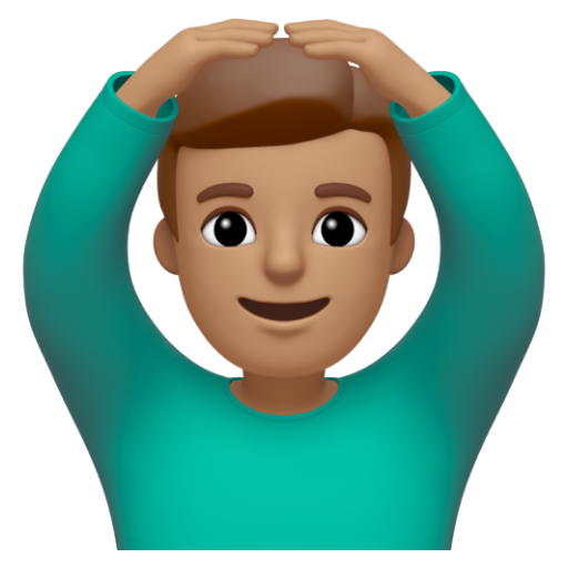 Emoji Người đàn ông ra hiệu đồng ý: màu da trung bình 🙆🏽‍♂ dạng 3D