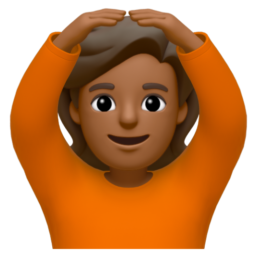 Emoji Người ra hiệu đồng ý: màu da tối trung bình 🙆🏾 dạng 3D