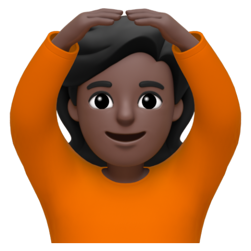 Emoji Người ra hiệu đồng ý: màu da tối 🙆🏿 dạng 3D