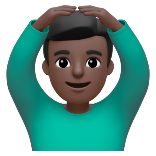 Emoji Người đàn ông ra hiệu đồng ý: màu da tối 🙆🏿‍♂ dạng 3D