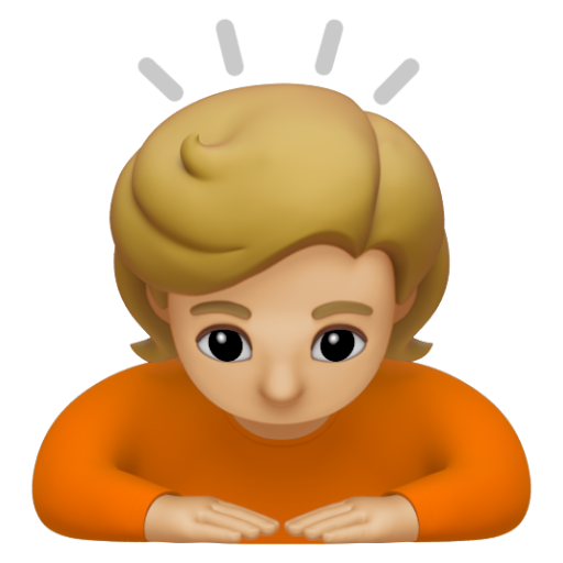 Emoji Người đang cúi đầu: màu da sáng trung bình 🙇🏼 dạng 3D