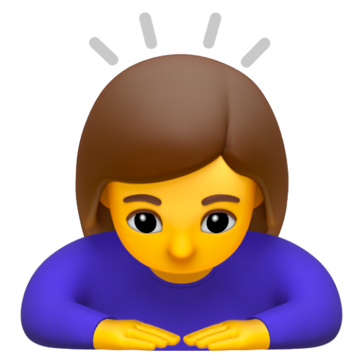Emoji Người phụ nữ cúi đầu 🙇‍♀ dạng 3D