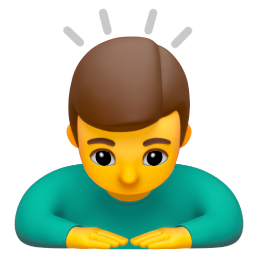 Emoji Người đàn ông cúi đầu 🙇‍♂ dạng 3D