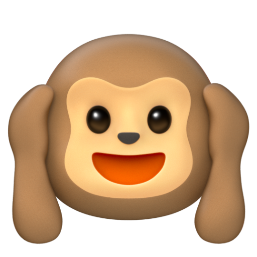 Emoji Khỉ không nghe điều xấu 🙉 dạng 3D