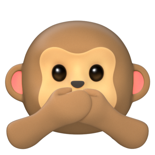 Emoji Khỉ không nói điều xấu 🙊 dạng 3D
