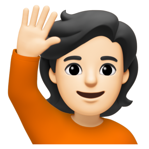 Emoji Người giơ cao tay: màu da sáng 🙋🏻 dạng 3D
