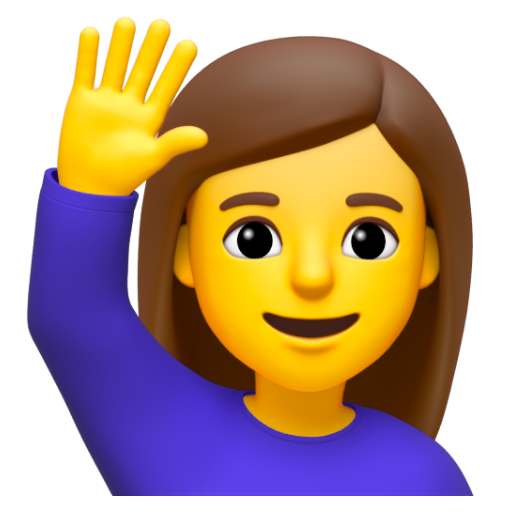 Emoji Người phụ nữ giơ cao tay 🙋‍♀ dạng 3D