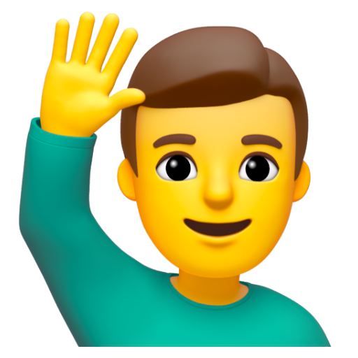 Emoji Người đàn ông giơ cao tay 🙋‍♂ dạng 3D