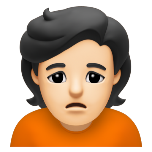 Emoji Người đang cau mày: màu da sáng 🙍🏻 dạng 3D