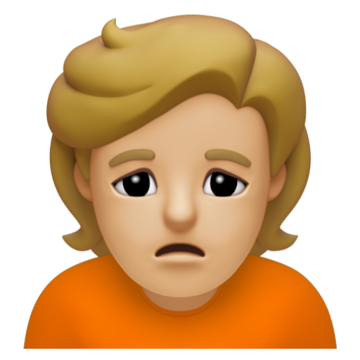 Emoji Người đang cau mày: màu da sáng trung bình 🙍🏼 dạng 3D