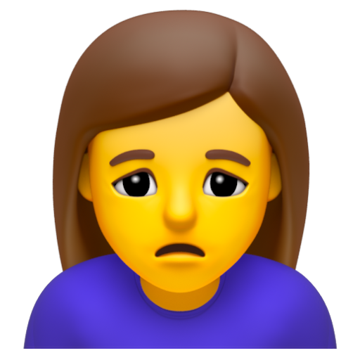 Emoji Người phụ nữ cau mày 🙍‍♀ dạng 3D