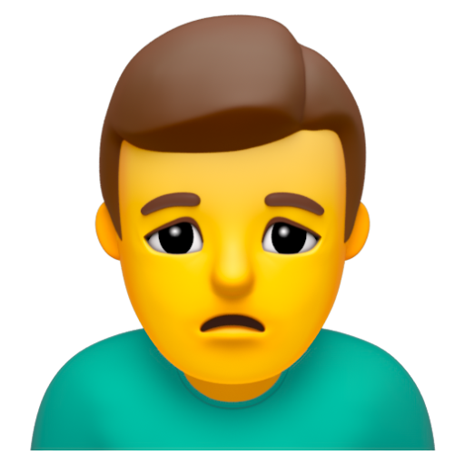Emoji Người đàn ông cau mày 🙍‍♂ dạng 3D