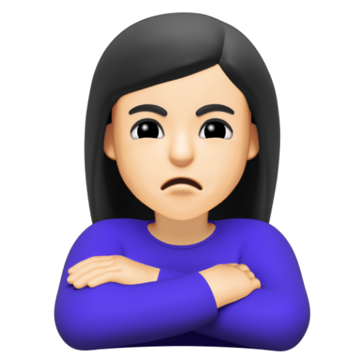 Emoji Người phụ nữ bĩu môi: màu da sáng 🙎🏻‍♀ dạng 3D