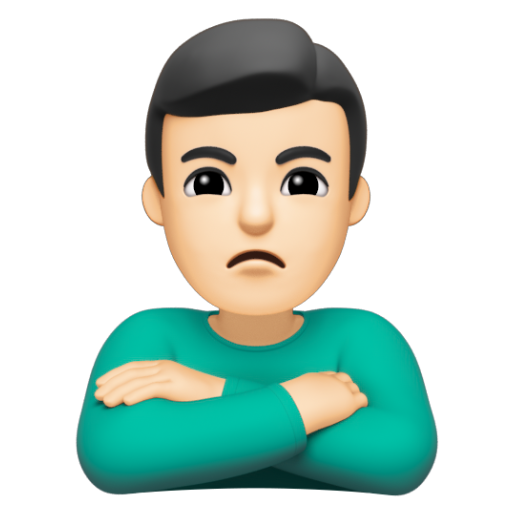 Emoji Người đàn ông bĩu môi: màu da sáng 🙎🏻‍♂ dạng 3D
