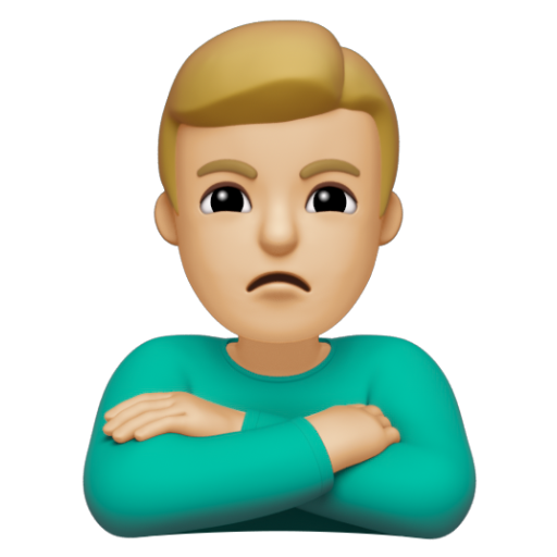 Emoji Người đàn ông bĩu môi: màu da sáng trung bình 🙎🏼‍♂ dạng 3D