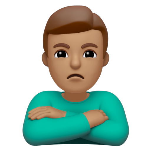 Emoji Người đàn ông bĩu môi: màu da trung bình 🙎🏽‍♂ dạng 3D