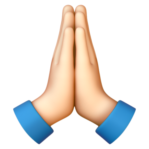 Emoji Chắp tay: màu da sáng 🙏🏻 dạng 3D