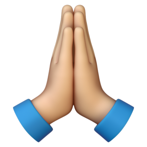 Emoji Chắp tay: màu da sáng trung bình 🙏🏼 dạng 3D